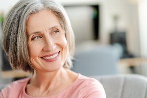 Close up of a smiling senior woman