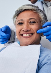 Woman getting a dental cleaning