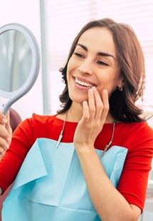 Woman afraid in the dental chair